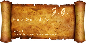Fecz Gusztáv névjegykártya