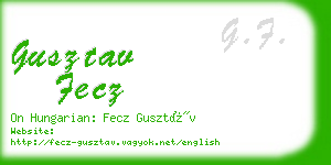 gusztav fecz business card